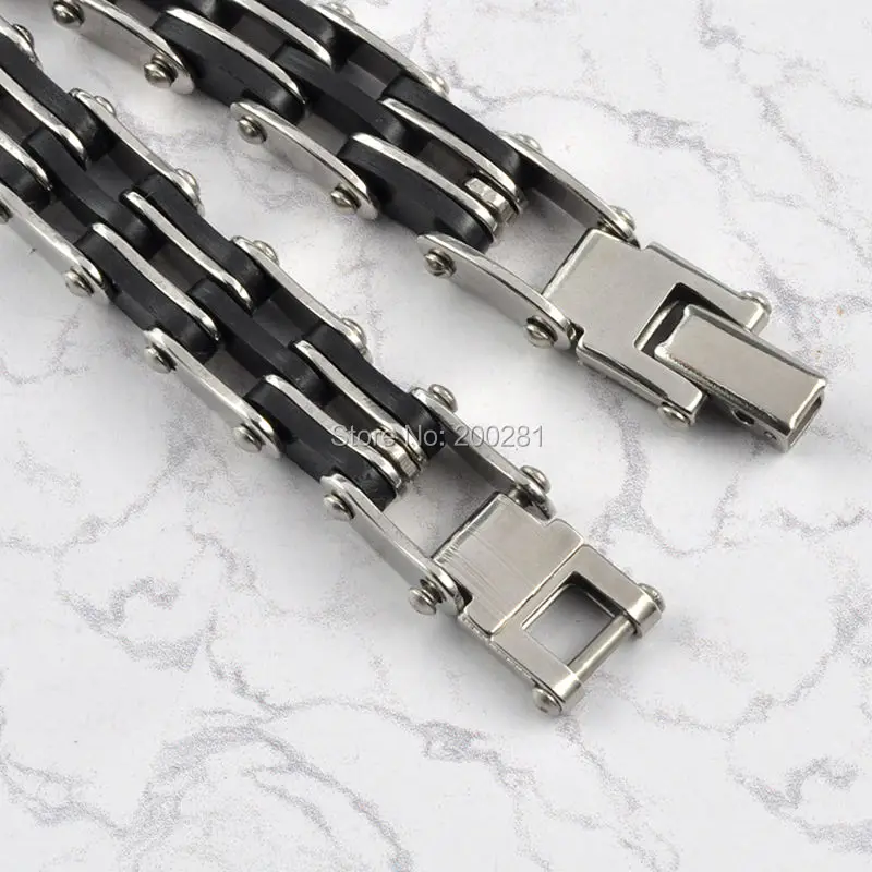 Классический дизайн браслет из силиконовой нержавеющей стали байкер велосипед