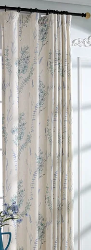 cloth curtain MYRU, новинка, американский пасторальный стиль, синие цветы, напечатаны, свежие шторы, полудрагоценная ткань, занавеска для спальни и гостиной - Цвет: cloth curtain