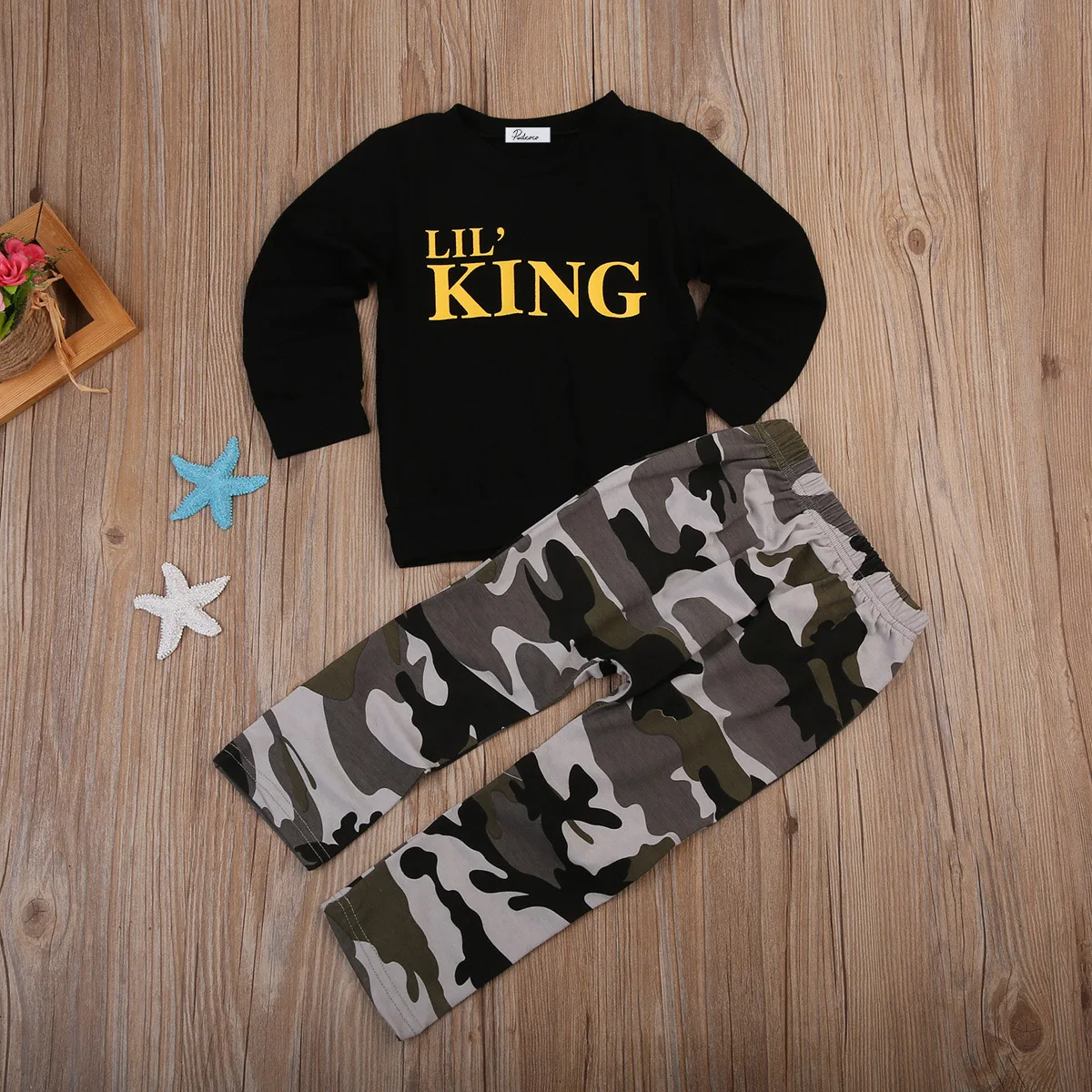 2018 популярная модная одежда для маленьких мальчиков футболка Lil'S KING толстовка