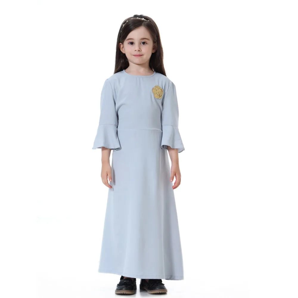Мусульманские детские длинные платья Abaya длинное платье для девочек халат кимоно