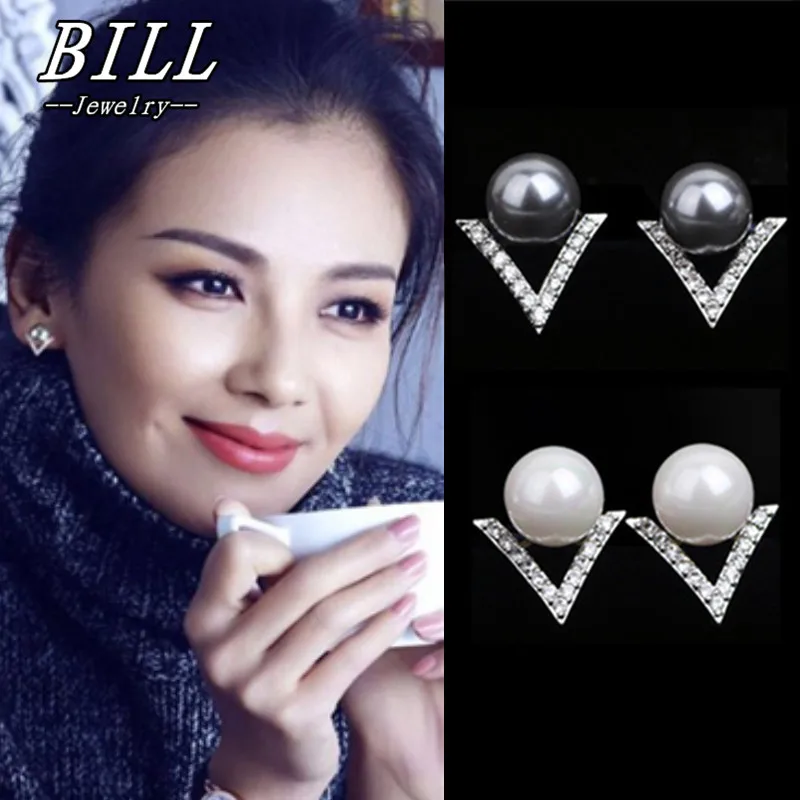 Серьги гвоздики элегантные серьги с искусственным жемчугом Brincos boucle d'oreille 2018