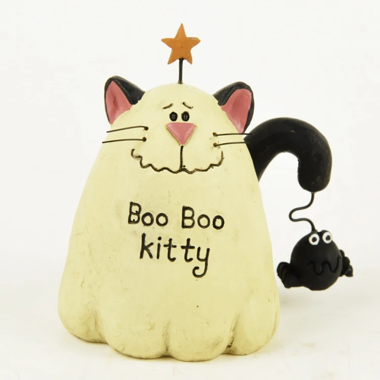 Набор из 2 фигурок Boo Batty and Kitty Cream Ghost Cats с черными злыми птицами сказочный сад