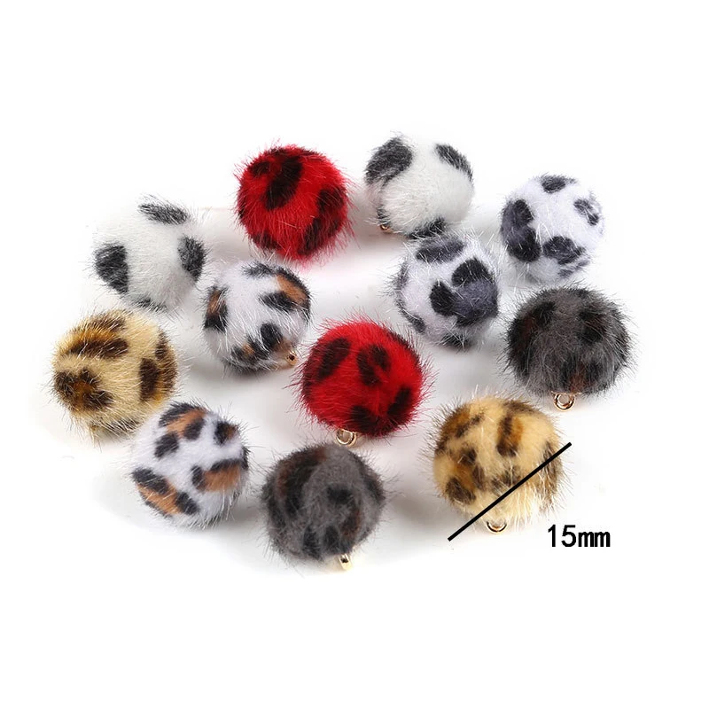 20 шт. цветные меховые шарики с леопардовым принтом|garment accessories|ball fur ballaccessories earrings |