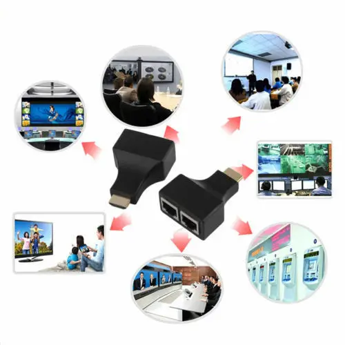 4K HD 1080P HDMI кабель удлинитель на двойной RJ45 по Cat 5e/6 сетевой Ethernet адаптер для DVD PS3 STB