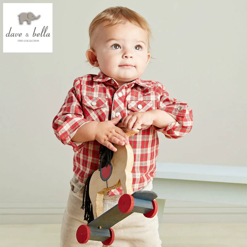 DB2275 дэйв белла осень мальчик рубашка мальчиков бутик детская одежда клетчатой