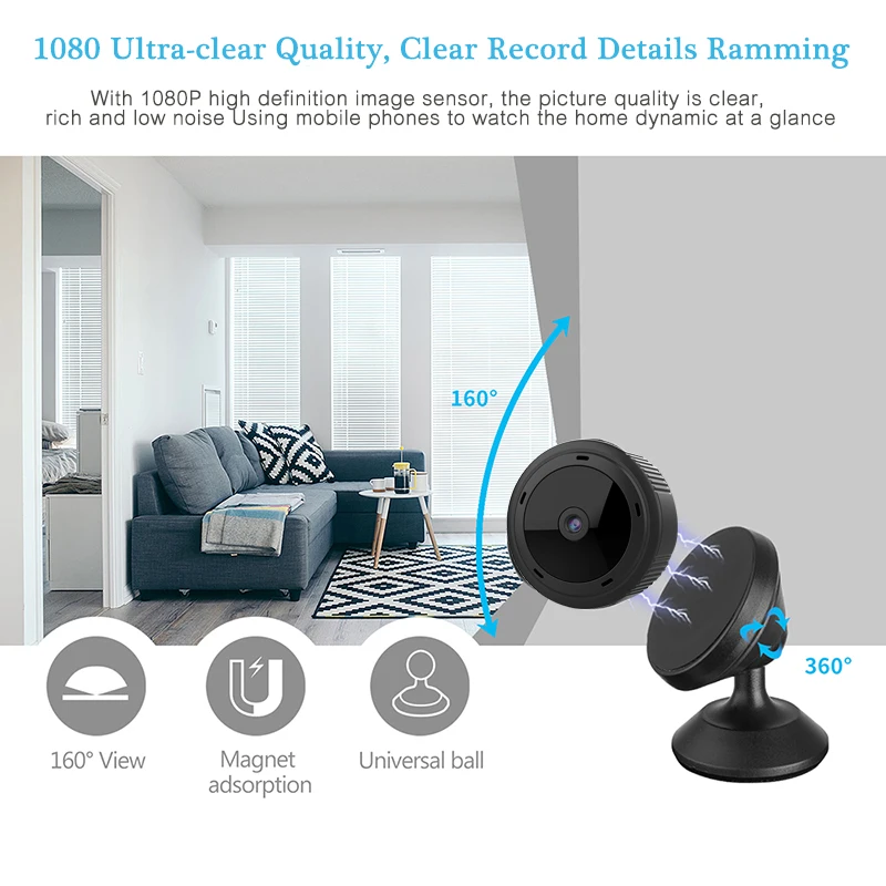 Meichun мини камера wifi 2MP 1080 P сенсор портативная безопасности маленькая секретная