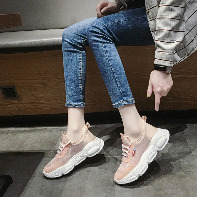 Женские кроссовки с дышащей сеткой Fujin черные на лето 2020 | Обувь