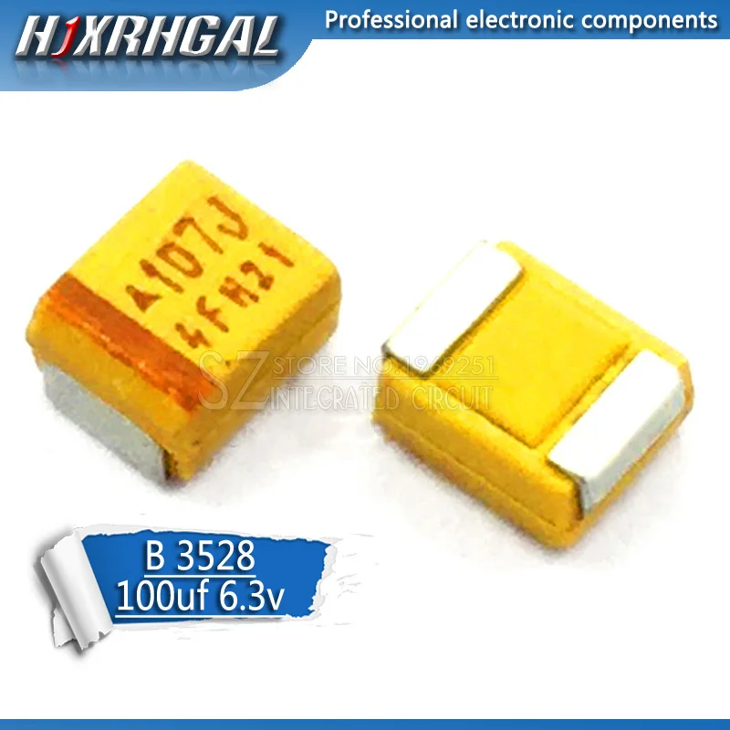 10 шт. танталовый конденсатор hjxrhgal B 3528 мкФ 100 V 6 3 SMD|Конденсаторы| |