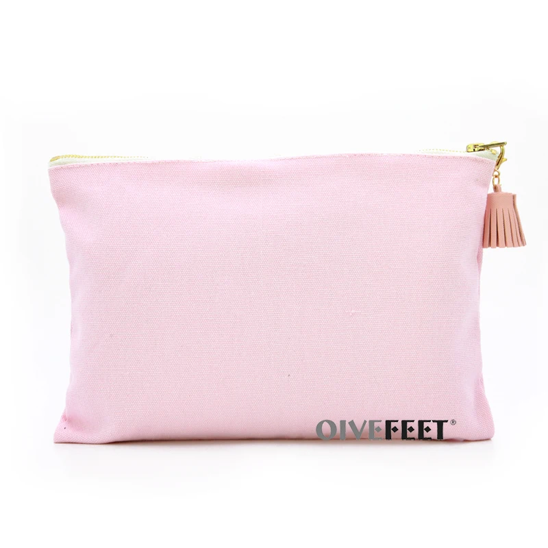 OIVEFEET LGC210 12 унций простой розовый хлопковый холщовый клатч сумка из искусственной