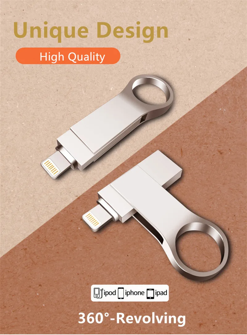 OTG Usb флэш-накопитель 8 Гб оперативной памяти, 16 Гб встроенной памяти, 32 ГБ, 64 ГБ, 128 ГБ флэш-накопитель HD запоминающие устройства Memory Stick для iPhone X/8/7/7 Plus/6 Plus/6s/5/SE/IPad, флеш-накопитель