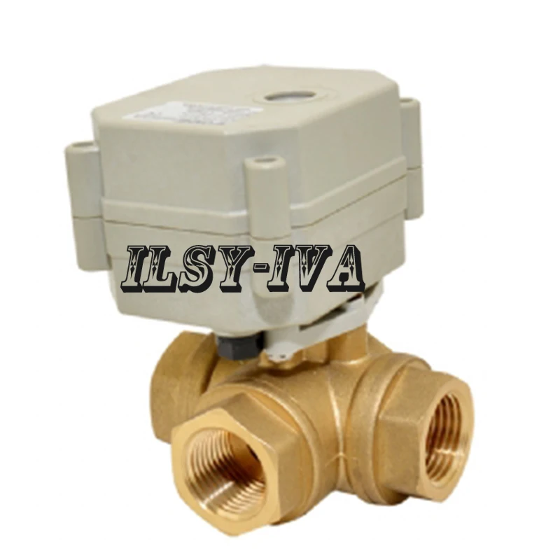 Трехходовой Электрический шаровой клапан 1/2 &quotAC/DC 9 ~ 24V тип T/L моторизованный