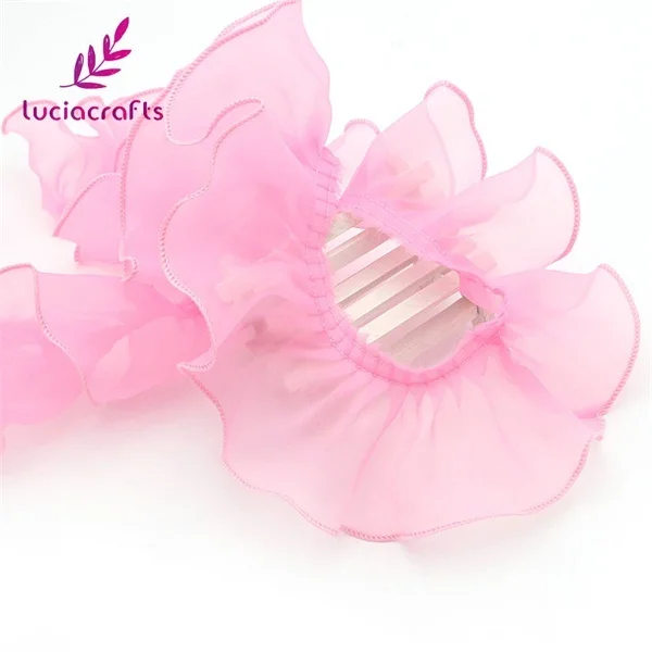 C7 Light pink Lucia crafts 2 года/лот около 8,5 см органза кружевная ткань отделка ленты для самостоятельного пошива одежды материалы ручной работы аксессуары U0103 - Цвет: C7 Light pink