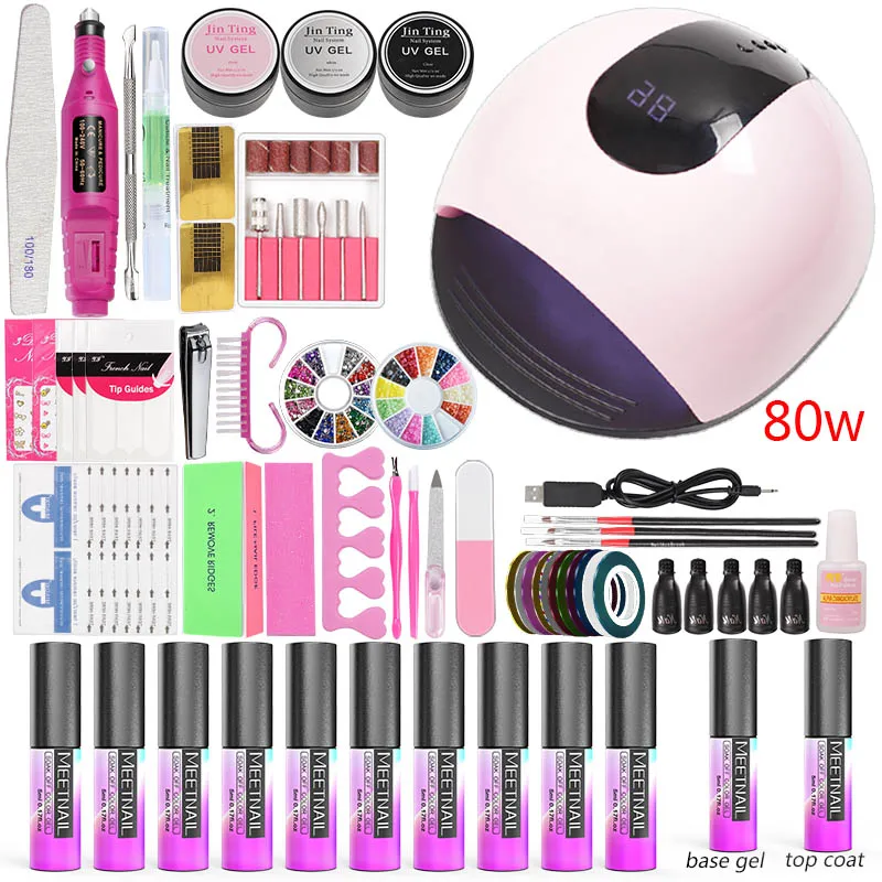 Инструменты для нейл арта маникюрный набор ногтей 48 Вт/80 Вт Светодиодная лампа