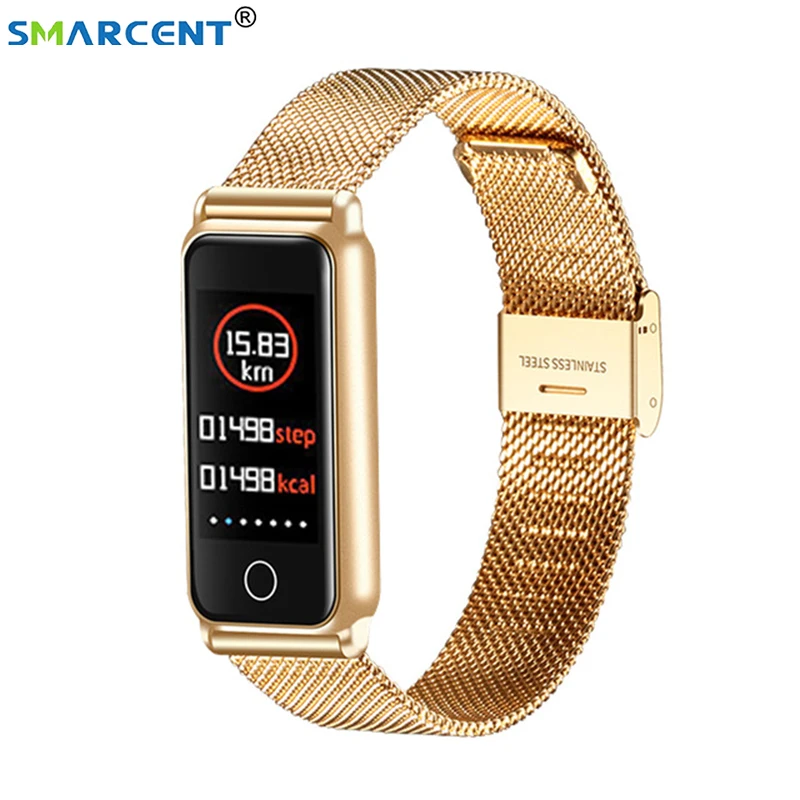 

Fashion Smart Bracelet Watch Fitness Tracker Heart Rate Blood Pressure Monitor Y8 Metal Wristband For Android IOS Xiaomi Huawei