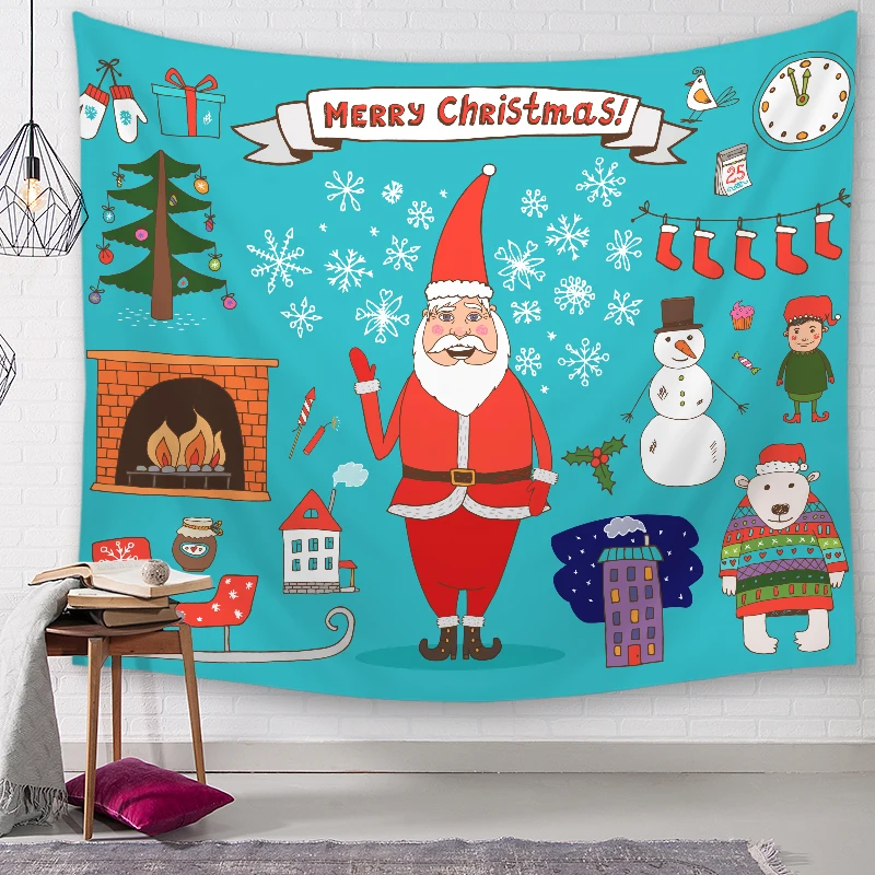 Серия Санта Клауса с принтом МАНДАЛА ГОБЕЛЕН Настенный декор хиппи гобелен