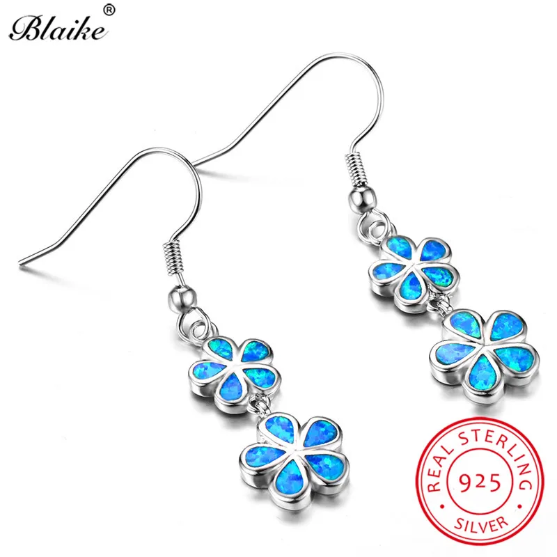 Женские серьги подвески с цветком вишни Blaike из стерлингового серебра 925 пробы