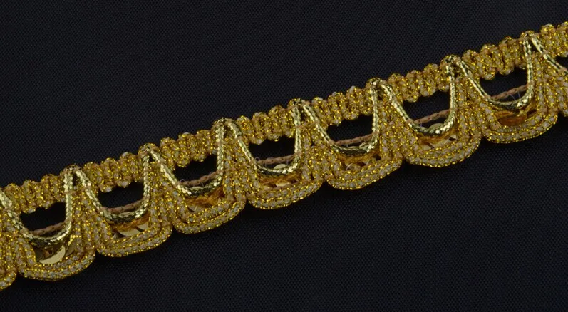 20 ярдов ремесло тканые золотые блестки ткань кружевная отделка Лента для