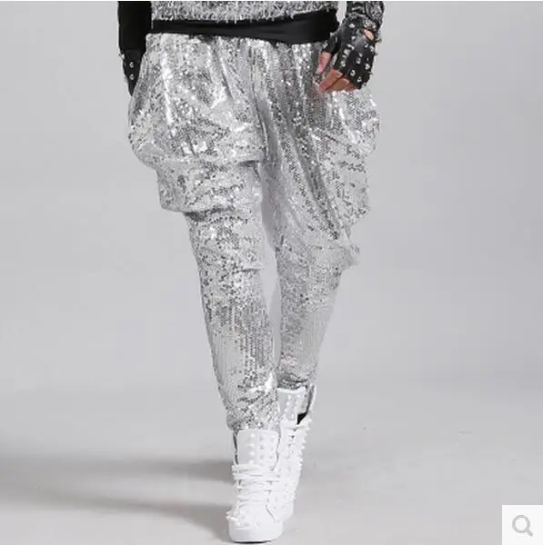 Новинка для ночного клуба мужская одежда модные певицам DS DJ блестками штаны