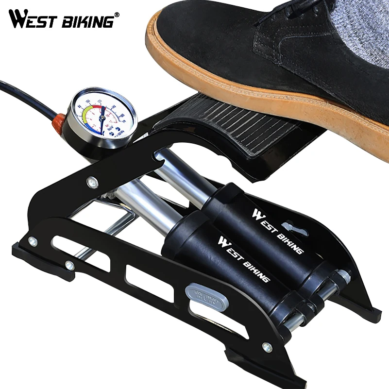 WEST BIKING велосипедный насос педаль двойной цилиндр барометр высокий пресс Schrader Presta