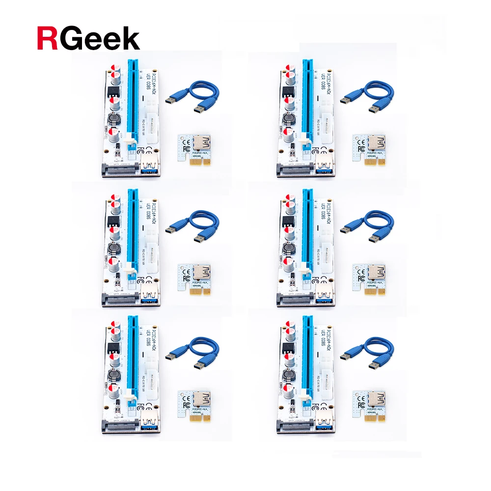Новинка USB3.0 008S PCI E Riser Express 1X 4x 8x 16x расширитель переходника карта SATA 15pin к 6pin кабель