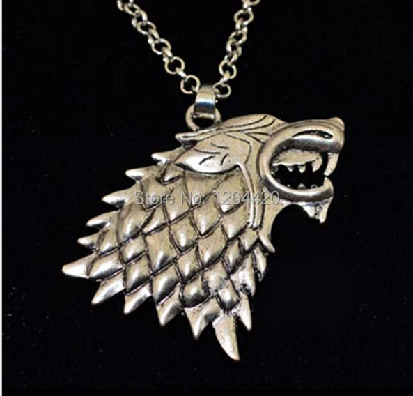 24 шт./лот Подвеска &quotПеснь Льда и Огня&quot Старк Волк ожерелье Мужская цепочка