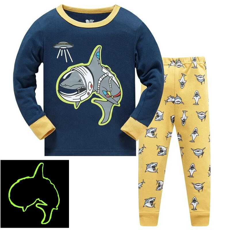 New Arrival Baby Boys Pyjamas Autumn Spring Cartoon Rocket Print Home wear Long Sleeve Children 2 Pcs Clothing Set Boy Sleepwear |