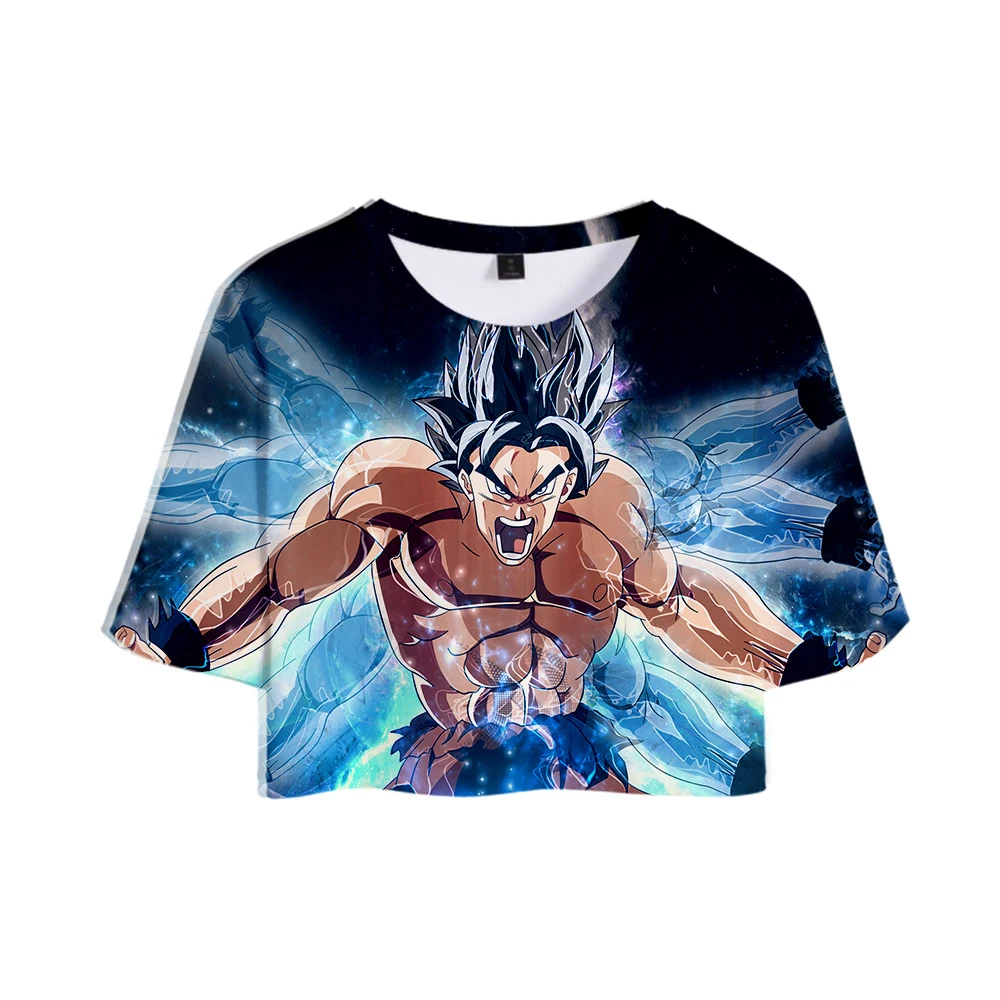 Frdun Tommy Dragon Ball Супер Broly 3D Открытый пупок футболка сексуальные короткие для женщин