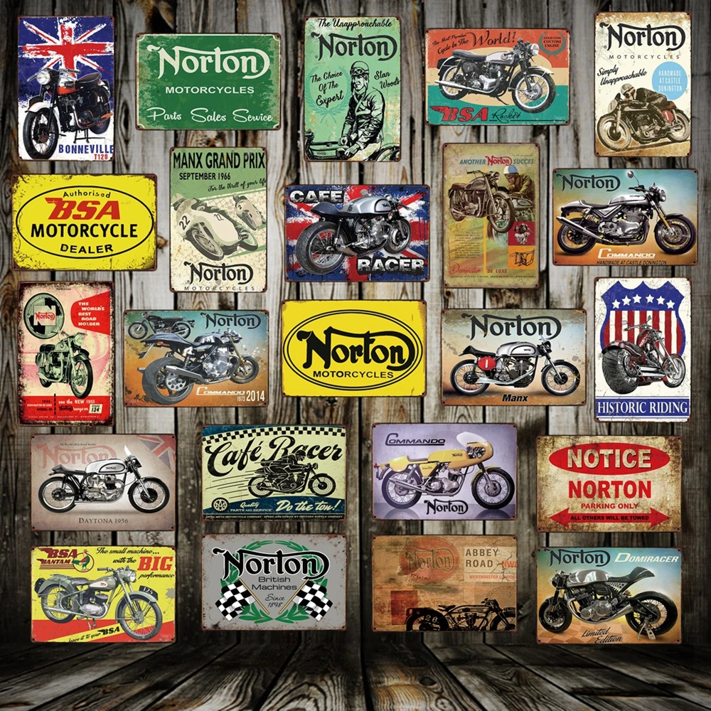 [WellCraft] Norton BSA металлические знаки постер на Стену Доска мотор роспись античный
