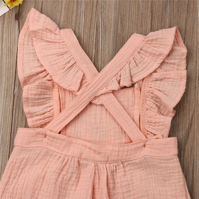 Летнее Боди без рукавов для маленьких девочек комбинезон новорожденных боди с