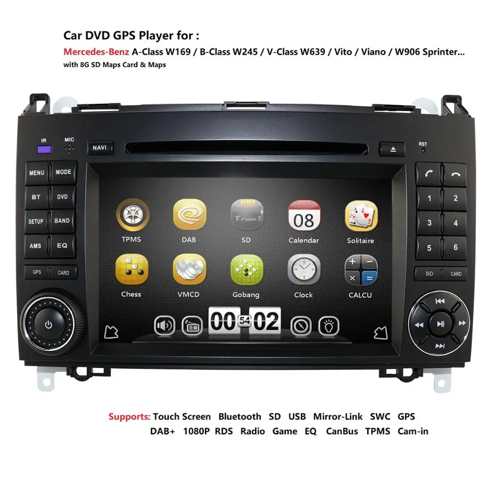 2din Авто Радио DVD мультимедиа для Mercedes Benz B200 A B класс W169 W245 Viano Vito W639 Sprinter W906 навигация gps USB