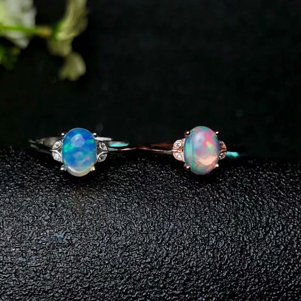 Shilovem 925 Серебряное кольцо с натуральным опалом Ювелирные украшения для женщин Модный свадебный подарок Новинка, yhj060801ago