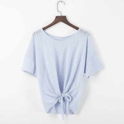 Льняные текстурированные рубашки для латиноамериканских танцев вязаные женские