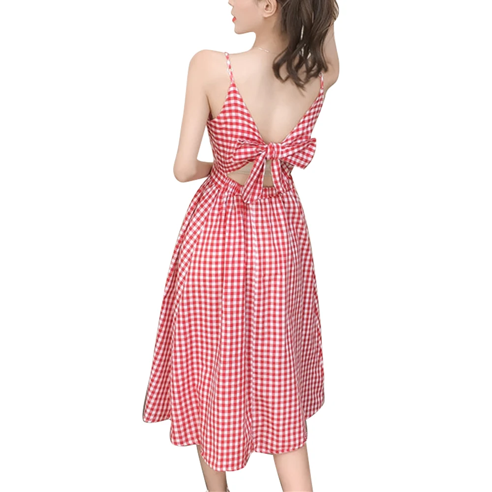 Летние женские очаровательные топы с вырезом одежда платье открытой спиной