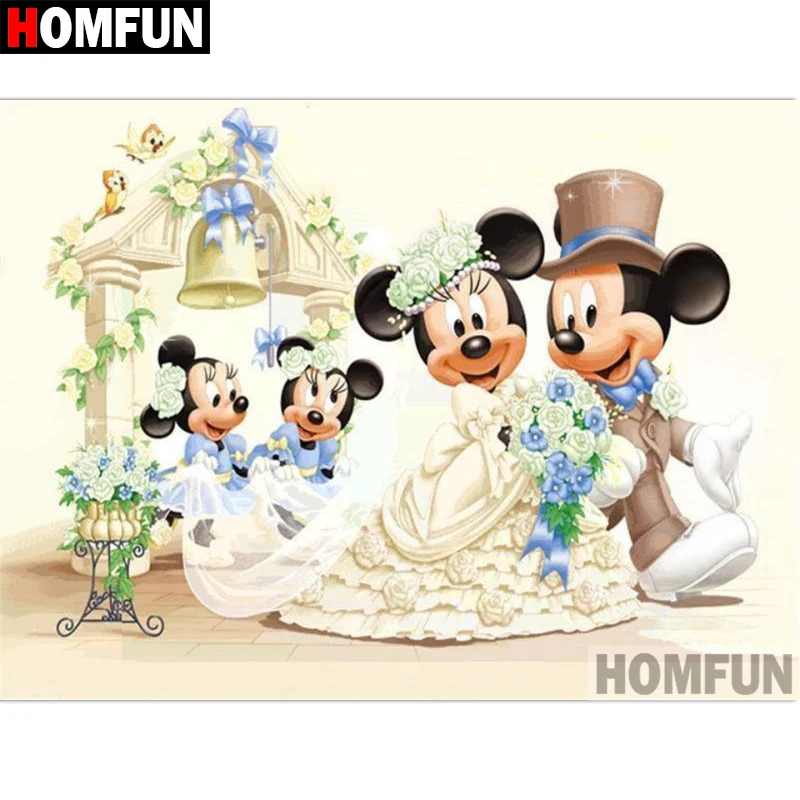 HOMFUN полный квадратный/круглый дрель 5D DIY Алмазная картина "мультяшная мышь" 3D вышивка крестиком 5D домашний декор A15065
