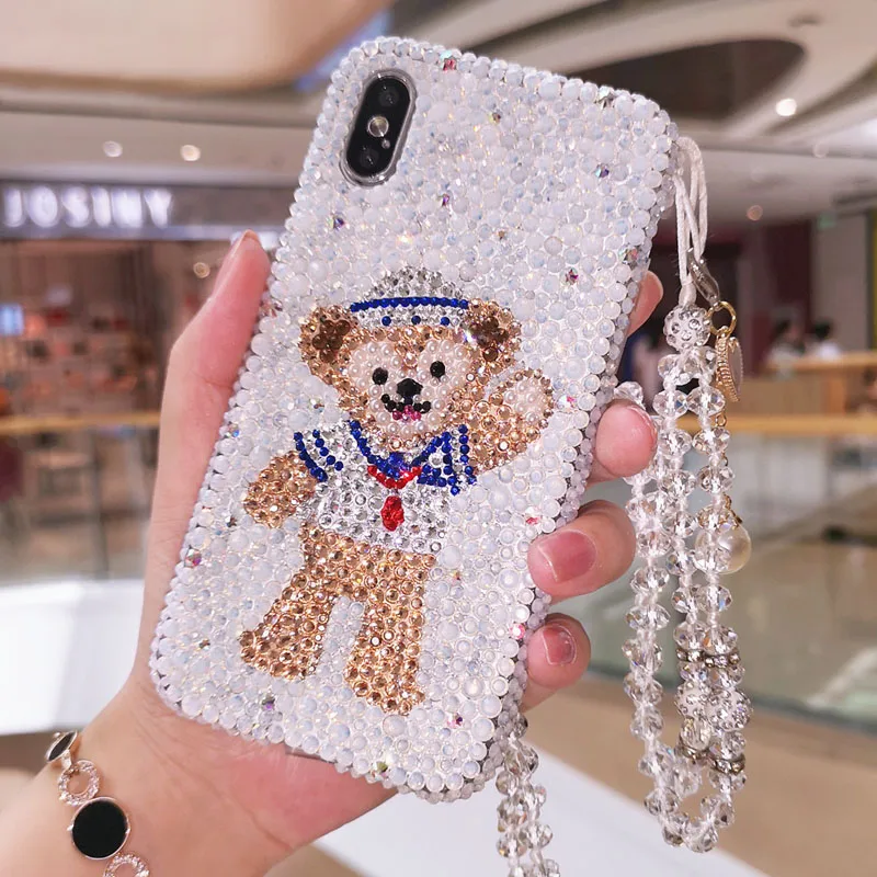 Для iPhone XS max XR X Роскошный чехол shelliemei с блестящим бриллиантом милый чехол Duffy для iPhone 8 8plus 7 7plus 6 6S 6splus+ шикарный ремешок