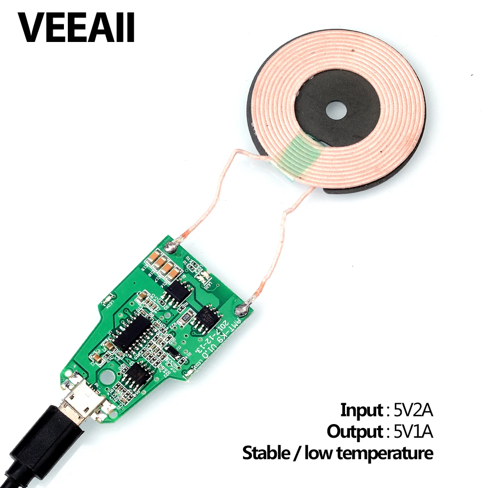 VEEAII Беспроводное зарядное устройство PCBA k9 5W для iPhone8/X Вход 5V2A QC2.0 Выход 5v1a | Зарядные устройства для телефонов -1000007413460