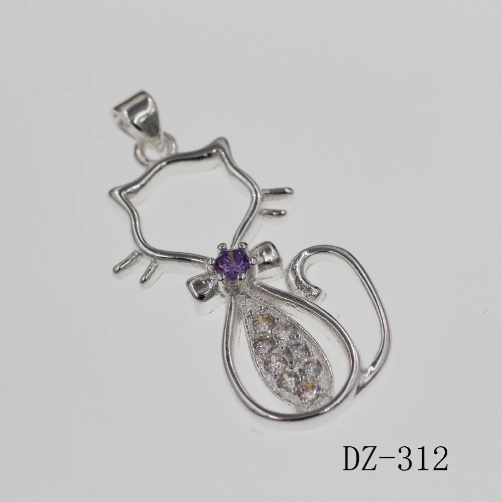 Винтажная бижутерия изысканный кулон с покрытием из серебра 925 пробы котами