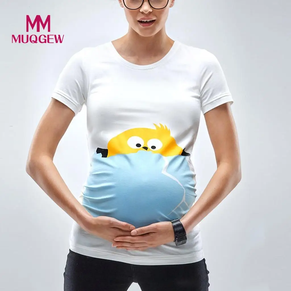 Футболка с коротким рукавом для беременных Повседневная летняя футболка #