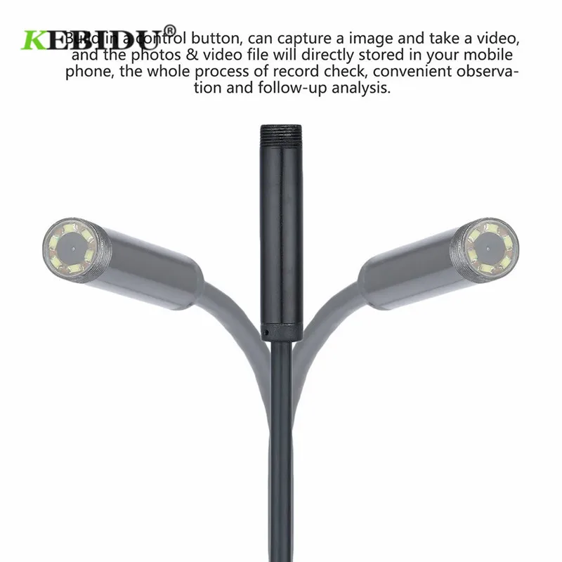USB эндоскоп KEBIDU с объективом 7 мм водонепроницаемая камера бороскоп гибкой