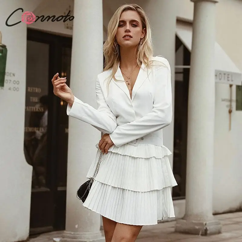 Conmoto Шифоновый блейзер плиссированное платье модное сексуальное халат