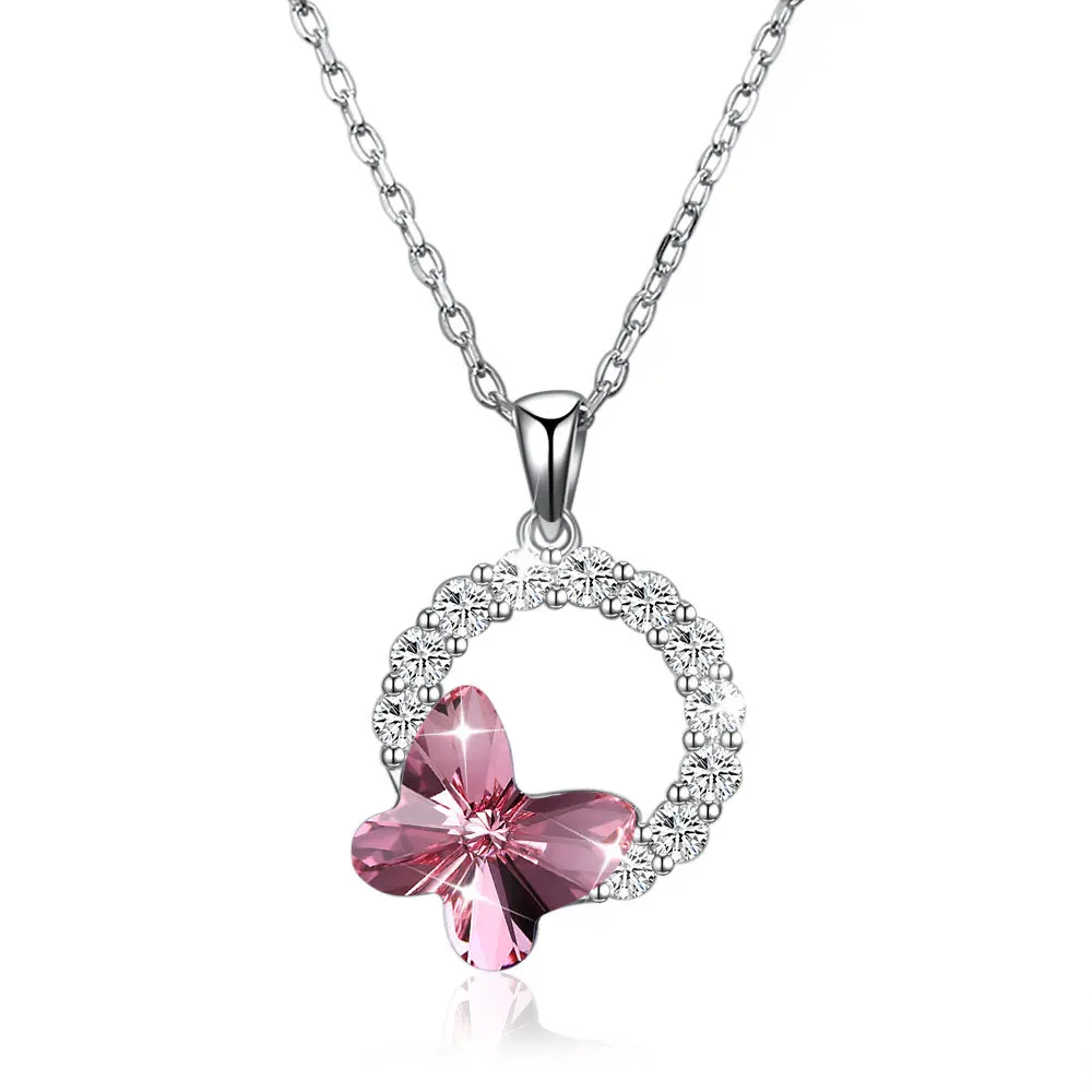 Женское Ожерелье с кристаллами от Swarovski Lekani изысканное ювелирное изделие кулон