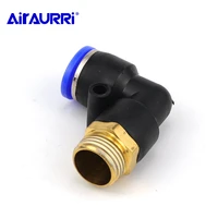 tube air push in pneumatic male elbow connector l type fitting pl od 4 6 8 10 12mm 18 14 38 12