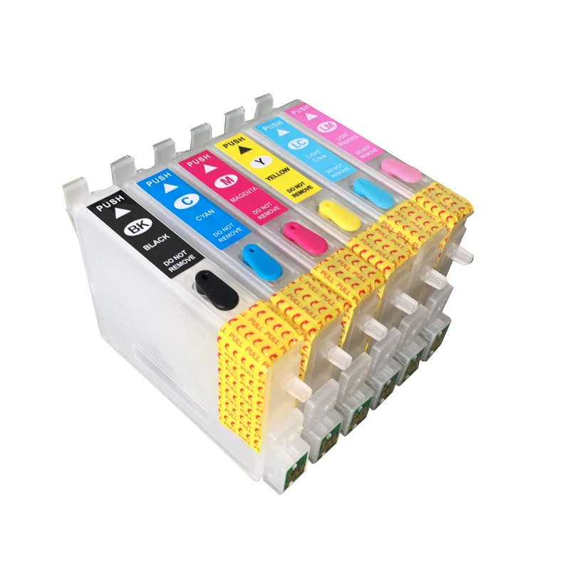 1 Набор перезаправляемый картридж T0491-T0496 для Epson Stylus Photo R210 R230 R310 R350 RX510 RX630 RX650