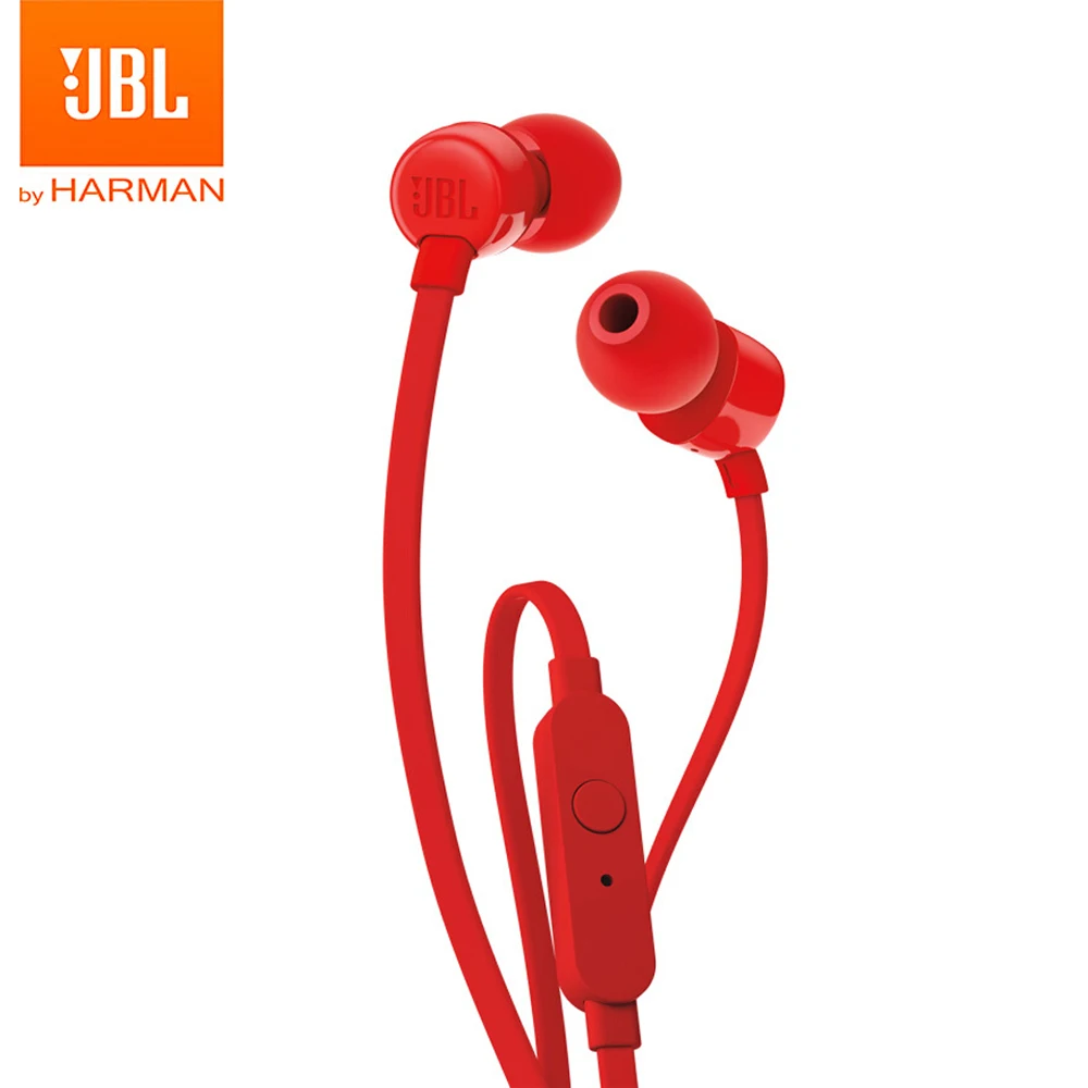 JBL T110 3,5 мм проводные наушники стерео музыка бас гарнитура спортивные наушники встроенный контроль Hands-free с микрофоном