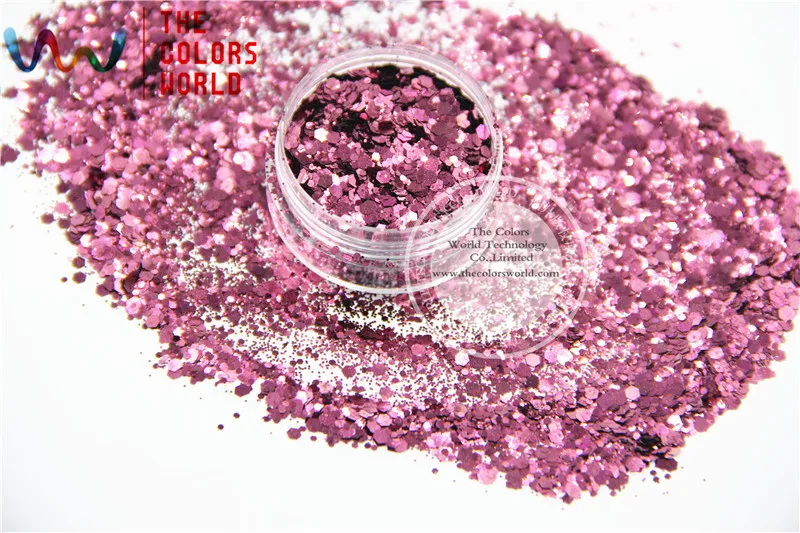 HM2104 226 красный кофейный цвет металлический блеск Шестигранная форма блестки для