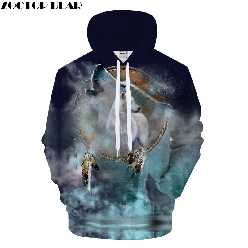 

Harajuku Hoodies Men Sweatshirt 3D Wolf Hoody Streatwear Tracksuit Funny Pullover Brand 6XL Winter Wolf Print DropshipZOOTOPBEAR