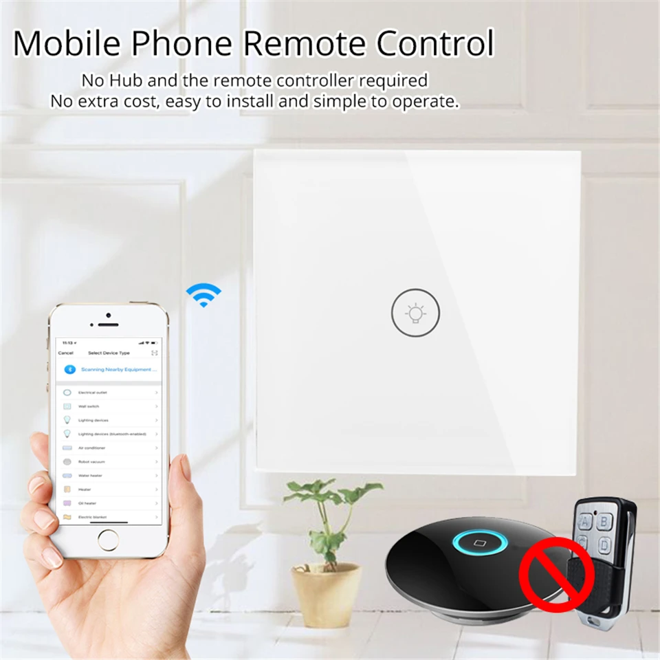 Умный настенный светильник с Wi Fi 1 2 3 банды сенсорный/Wifi/приложение пульт