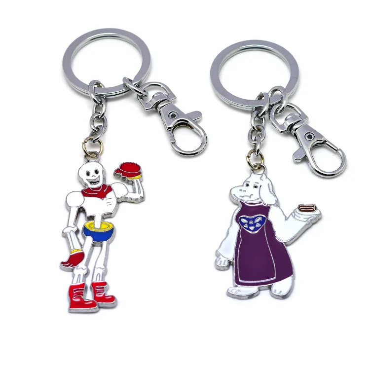 Новый дизайн Undertale Sans Papyrus Frisk Toriel Alphys Мультяшные Металлические Подвески Брелок