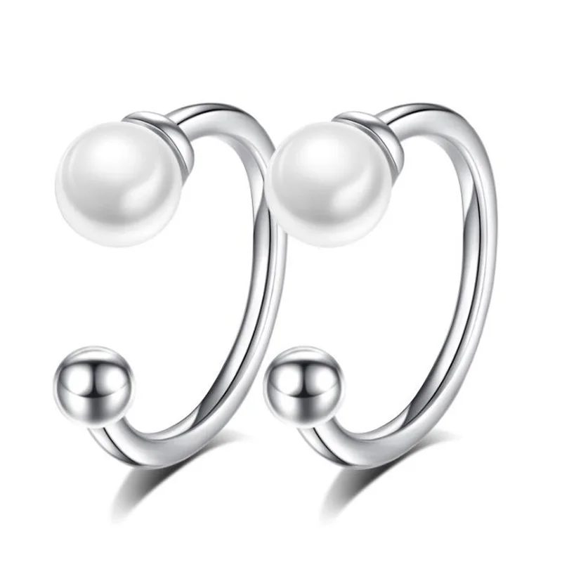 Серьги Клипсы из серебра 925 пробы с жемчугом|Серьги-клипсы| |
