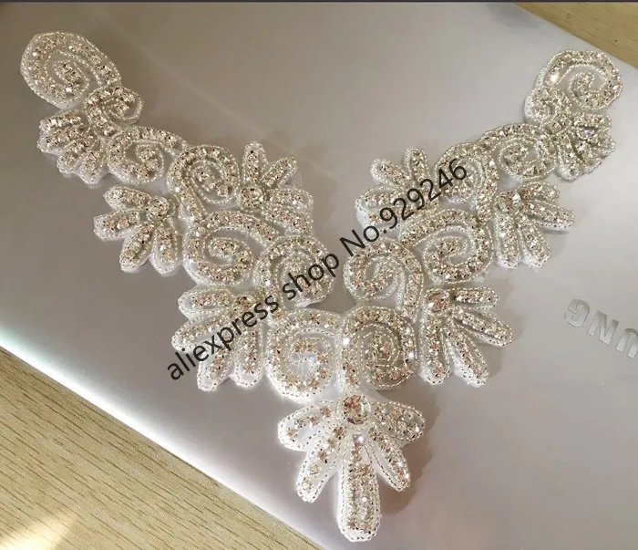 Аппликация Стразы с прозрачным кристаллом для декольте украшение свадебного